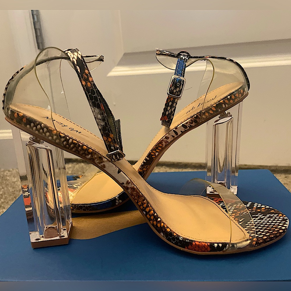 Let's Snake Things Bright Lucite Heels